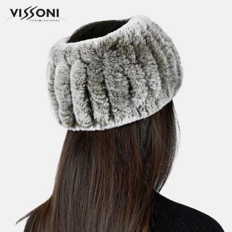 100% natural Rex Chinchilla earmuffs - color Ice Green