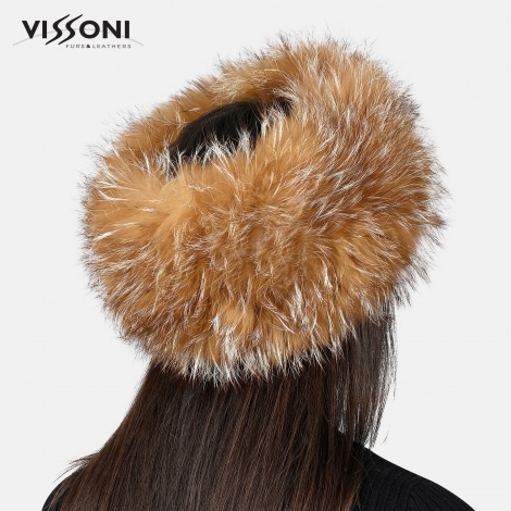 Лента за глава от естествен косъм на лисица - Кристал Светла