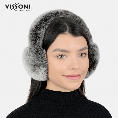 Наушници от 100% естествена Rex Chinchilla - цвят Ice Brown