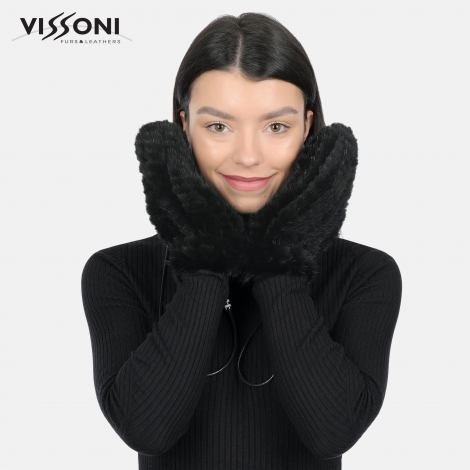 Ръкавици от естествен косъм на Норна - Черни