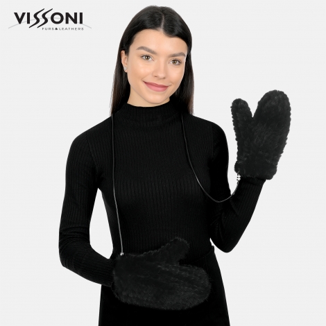 Ръкавици от естествен косъм на Норна - Черни