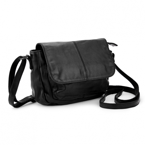 Компактна дамска чанта от мека телешка кожа